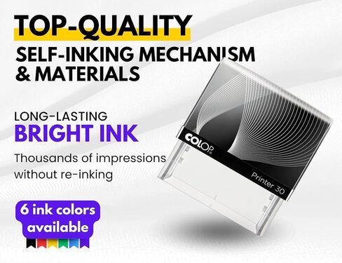Large size Custom Stamp - Up to 5 Lines of Personalized Text, 6 Ink Colors & Many Fonts, Self Inking Business Stamp, Personal use, Return Address, Labels, Name, Office Supplies, Rubber Stamps in Saudi Arabia