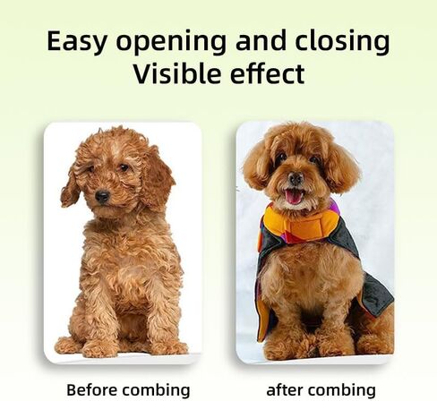 Cat Shedding Comb for Long Matted Hair, Cat Flea Comb for Indoor Cats or Dogs, Release Button Self-Cleaning Pet Combs, Long & Short Stainless Steel Metal Teeth, White in Saudi Arabia