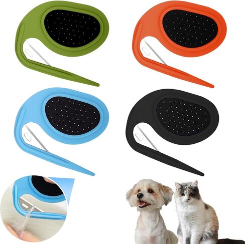 Upgraded 4Pcs Cat Dog Knotting Comb Set - Safer Non-Slip Handle Pet Grooming Tool, Universal Knot Remover Comb for Cats and Dogs, Pet Grooming Supplies (Knotting Cut Combs, Count, 1) in Kuwait