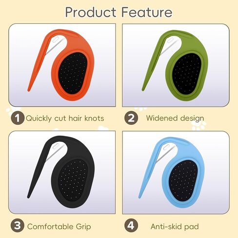 Upgraded 4Pcs Cat Dog Knotting Comb Set - Safer Non-Slip Handle Pet Grooming Tool, Universal Knot Remover Comb for Cats and Dogs, Pet Grooming Supplies (Knotting Cut Combs, Count, 1) in Kuwait