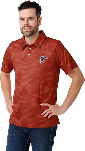 FOCO NFL Team Logo Polo Short Sleeve Polyester Shirt, Color Camo, X-Large in Saudi Arabia