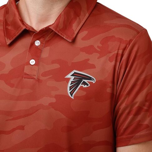 FOCO NFL Team Logo Polo Short Sleeve Polyester Shirt, Color Camo, X-Large in Saudi Arabia