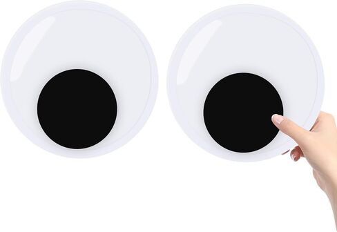 7 Inch Giant Googly Eyes with Self-Adhesive, 2 Pcs Large Wiggle Googly Eyes, Plastic Black White Big Sticky Eye Eyeball Stickers for Handmade DIY Art Crafts Party Halloween Christmas Tree Decorations in Kuwait