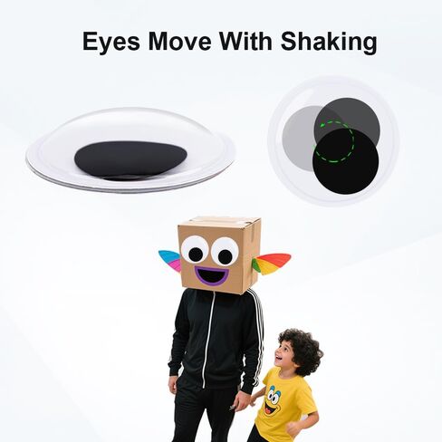 7 Inch Giant Googly Eyes with Self-Adhesive, 2 Pcs Large Wiggle Googly Eyes, Plastic Black White Big Sticky Eye Eyeball Stickers for Handmade DIY Art Crafts Party Halloween Christmas Tree Decorations in Kuwait