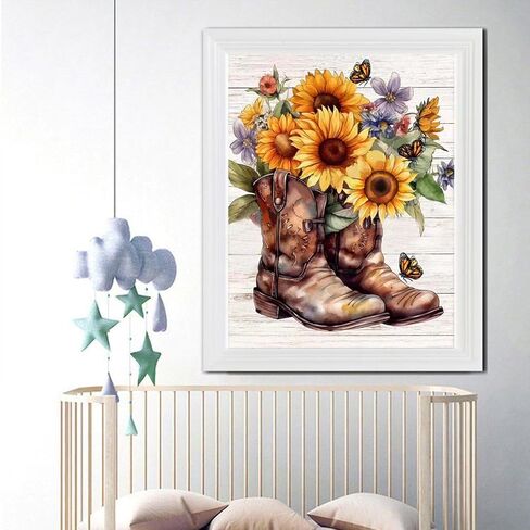 Sunflower Stamped Cross Stitch Kits,11CT Cross Stitch Kits for Beginners,DIY Needlepoint Kits for Adults,Embroidery Patterns Dimensions Counted Cross Stitch Kits Art Crafts Kits for Home Decor Gift in Kuwait