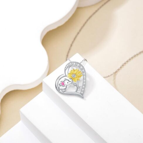 SELKAT 925 Sterling Silver Animal Necklace for Women Cute Elephant/Cat/Bunny/Butterfly/Ladybug/Axolotl/Mermaid Pendant Fashion Jewelry Gifts for Girls Mother Daughter in Kuwait