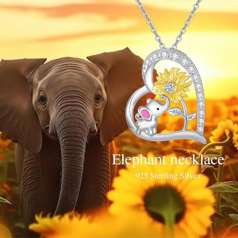 SELKAT 925 Sterling Silver Animal Necklace for Women Cute Elephant/Cat/Bunny/Butterfly/Ladybug/Axolotl/Mermaid Pendant Fashion Jewelry Gifts for Girls Mother Daughter in Kuwait