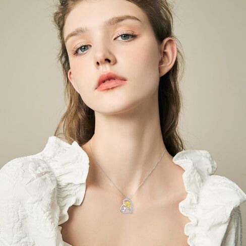 SELKAT 925 Sterling Silver Animal Necklace for Women Cute Elephant/Cat/Bunny/Butterfly/Ladybug/Axolotl/Mermaid Pendant Fashion Jewelry Gifts for Girls Mother Daughter in Kuwait