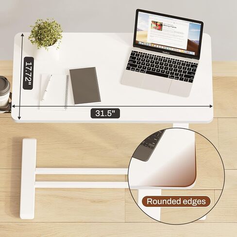 FLEXISPOT Mobile Standing Desk with Wheels Pneumatic Laptop Desk Rolling Computer Cart Movable Height Adjustable Small Sit Stand Desk Computer Workstations Home Use（27.6" W x 15.7" D,White in Kuwait