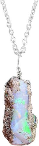 Real Iolite Raw Pendant Necklace, Purple Rough Stone, Healing Iolite, Chakra Gemstone, Birthstone, Natural Crystal, Women Jewelry, Energy Stone, Gift Giving 925 Sterling Silver 18 inch in Saudi Arabia