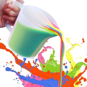 Silicone Spilt Cup, 5-Channel Reusable Resin Split Pouring Cup with Handle Resin Mixing Split Cup for Paint Pouring Resin Art Fluid Art