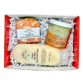 Papaya Natural Gift Set for Women with Organic Papaya extract, 3 pieces Spa Box, Great for Mother's Day