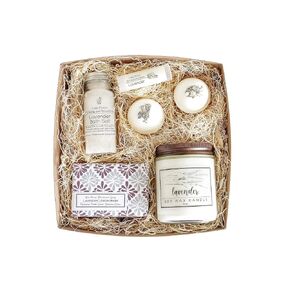 Luxury Spa Day Gift for Women - Relaxing Lavender Essential Oil Spa Day Self Care Kit