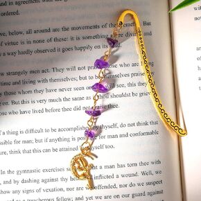 Vintage Bookmark with Moon and Quartz Crystal Pendant Witchy Book Marks for Reading Women, Men, Book Lovers, Girls, Teens, Teachers and Students Handmade Bookmarks