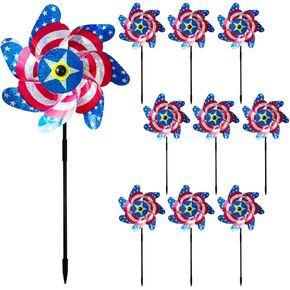 10-Pack Reflective Bird Repellent Pinwheels 7.1 Inches in Diameter Rainbow Color, Outdoor Bird Deterrent, High Reflective Effect, Suitable for Yard, Balcony, Garden