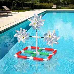 Pool Bird Deterrent, Floating Reflective Windmill Bird Scare Devices, Keep Birds/Ducks/Heron/Pigeons... Away from Your Pool, Boat, Backyard, Pool Decoration