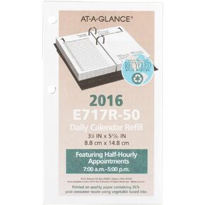 AT-A-GLANCE Daily Desk Calendar 2016 Refill, 12 Months, January – December, 3.5 x 6 Inch Page Size (E717R50)