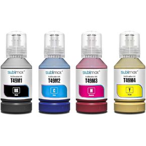 حبر تسامي متوافق مع طابعة F170 و F570 للتسامي - T49M1 T49M2 T49M3 T49M4 (T49M 4 -Pack 4x140ML)