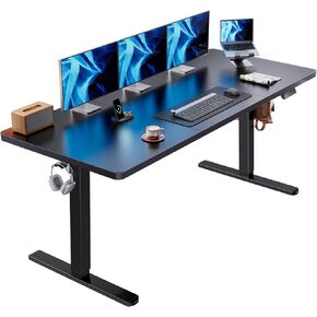 HUANUO 71 x 30 inch Standing Desk Top 25mm Thickness, Powerful Brushless Motor Large Height Adjustable Table, 4 Memory Preset Sit Stand Up Desk, Home Office Computer Table with Thick T-Shaped Frame