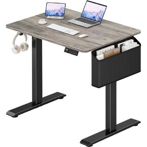 White Small Electric Standing Desk - 32 Inch Narrow Adjustable Height Stand up Desk for Writing Study Work, Mini Sit to Stand Desks Workstation for Small Space Adult Boys Girls Bedroom Home Office