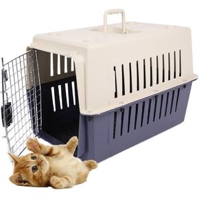 Pet Carrier Load Pet Kennel Hard-Sided Cat&Dog Travel Box (S, Darkblue)
