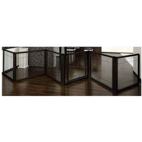 Richell Convertible Elite 6 Panel Pet Gate Black