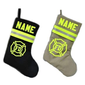 Firefighter Christmas Stocking, Fully Lined Stocking, Option to Personalize