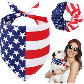 الرابع من يوليو الكلب Bandana ومطابقة Scrunni
