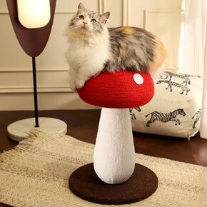 Mushroom cat Scratcher, Cute Cat Scratching Post, Durable Sisal Rope Cat Scratching Board, Kitten Tree, Cat Toy for Cats to Play and Care for Their Claws, No Assembly Required