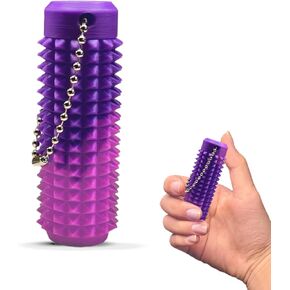 3D Temperature Change Little Ouchies Fidget ,Pain Stim Fidget Toy ,Pocket-Sized Stim Keychain with Spiky Grippie Design Spiky Fidget Keychain for Anxiety and Stress (Purple Temperature Change)