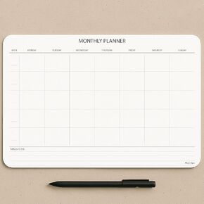 Undated Monthly Planner Notepad,Desk Calendar for Organizing&Scheduling Tasks-Productivity Tracker,Goals,Notes&To-Do Lists–A4 Size (8,3"X11,7")Premium Thick Paper with Cardboard Back Support 50 Sheets