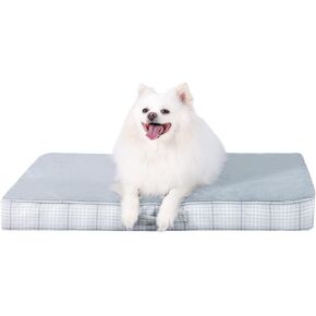 MIHIKK Washable Orthopedic Dog Bed for Large Dogs, XL Waterproof Pet Bed with Egg Crate Foam Strong Support, Machine Washable Cover & Anti-Slip Bottom & Durable Zipper 41x27(Gray)