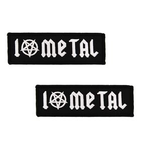 I Love Metal Music Punk Goth Emo Embroidered Iron On Patches Viking Halloween Costume DIY