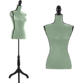 HOMBOUR Female Mannequin Body, Sewing Mannequin Torso Dress Form, Adjustable Mannequin with Stand for Display Dressmaker (Green)