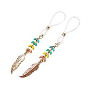 Feather Non Pierced Nipple Ring Adjustable Noose Nipple - Fake Nipple Jewelry - Clip On Nipple Rings - Nipple Shields Non Piercing