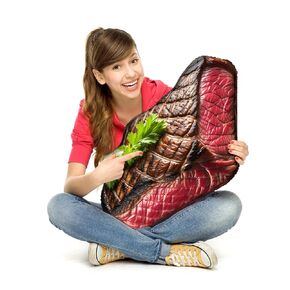 3D Grilled Steak Pillow, Realistic Steak Stuffed Food Pillow with Grill Marks, Steak Personalized Pillow, Squishy Meat Pillow Decorative Gift for Food Lovers, Anniversary & Graduation - 10" Mini