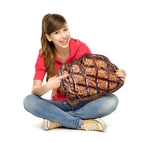 3D Designed Steak Pillow, Cozy Meat Stuffed Food Pillow, Attractive Grill Marked Steak Plush Personalized Pillow, Steak Custom Pillow Gift for Steak Lovers, Birthday & Anniversary - 16" Small