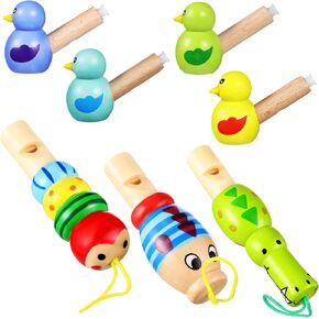 TOYANDONA 7 Pcs Kids Bird Animal Wooden Whistles Bulk Set Educational Musical Toys for Toddlers Bird Shape Whistle Toys Random Color