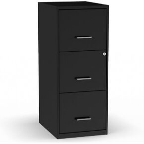 STAPLES 3-Drawer Vertical File Cabinet, Letter Size Documents, Lockable, 18.9" D x 14.3" W x 34.9" H, Black