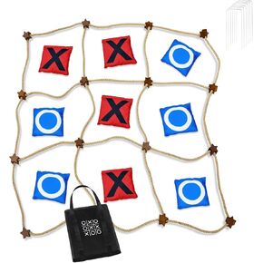 Giant Tic Tac Toe Outdoor Games,3ft x 3ft Portable Bean Bag Toss,Corn Corn Hole for Adults Kids,Backyard Lawn Camping