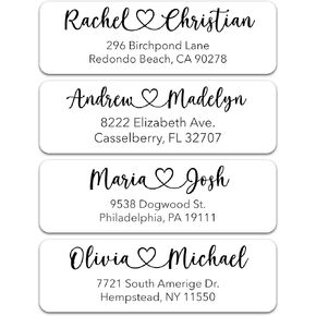 Personalized Return Address Labels - Custom Address Stickers on Sheets for Wedding Invitations (100-1000 Labels)