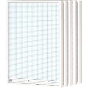 NextDayLabels - 11x17 Graph Paper Pad, for Blueprint Drawings, Drafting, Engineering and Planning, with Header for documentation. Quadrille Grid Paper Pads with Blue Lines, high Brightness, 50 Sheets per pad (1 Pad)