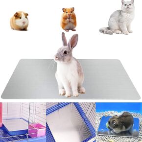 Rabbit Cooling Pad, 12x8 in Self Cooling Mat for Hamster Guinea Pig Chinchilla Bunny Kitten Cat and Other Small Animal, Pet Cool Ice Bed Plate Perfect for Hot Summer