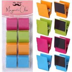Mr. Pen- Magnetic Clips, 8 Pack, Silver, 1.2 Inch, Metal Clips, Refrigerator Magnets