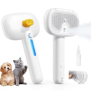 فرشاة بخار Cat Rojeco 3-in-1 ، مشط الشعر القابل للتعديل بقرص الشعر للكلاب القطط الأرنب ، فرشاة الماء للحيوانات الصغيرة ذات الشعر الطويل والقصير ، أداة Deseshedding و Grooming Tool ، USB قابلة لإعادة الشحن