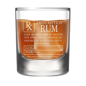 Personalized Engraved Glass, Prescription Rum Glass, RX Whiskey Glass, 12oz Custom Cocktail Glasses