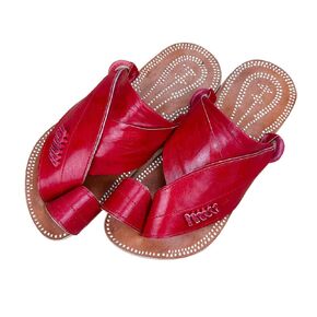 Mens Red Leather Sandals ~ SandCruisers ~ Handmade Traditional Arabian Sandals ~ Great for Outdoors, Beaches, Parks, Lakes and Earthing!