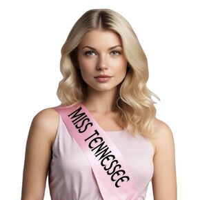 Miss Tennessee Sash for Women – Custom Satin Personalized Sashes (Pink, Miss Tennessee)