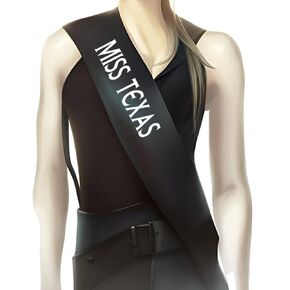 Miss Texas Sash - Customizable Satin Sash for Women (Red, Miss Texas)