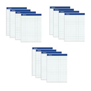 Ampad Evidence Quad Dual-Pad, Quadrille Rule, Letter Size (8.5 x 11.75), White, 100 Sheets per Pad, 12 Pack (20-210)
